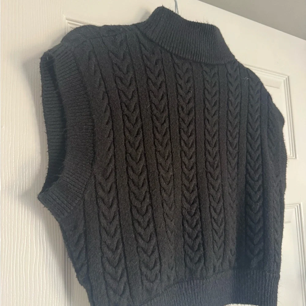 Vici Black Cable Knit Women's Sweater - Picture 6 of 7
